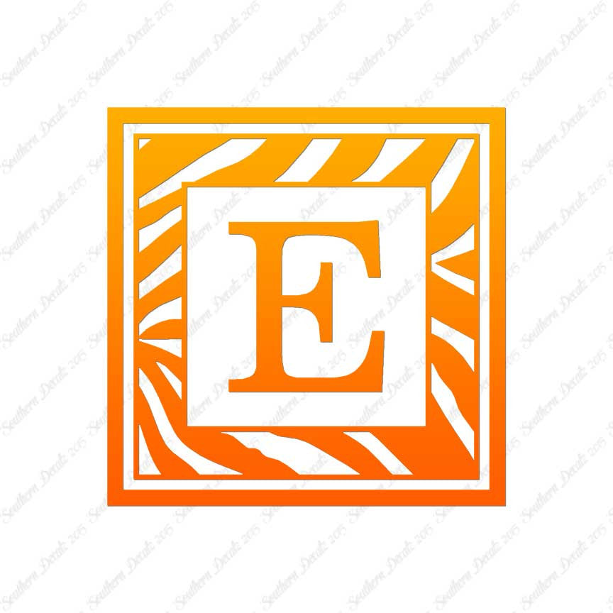 Zebra Decorative E Initial