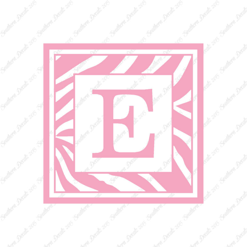 Zebra Decorative E Initial