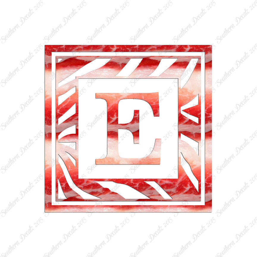 Zebra Decorative E Initial