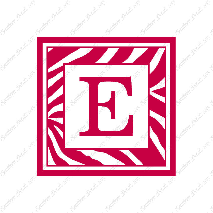 Zebra Decorative E Initial