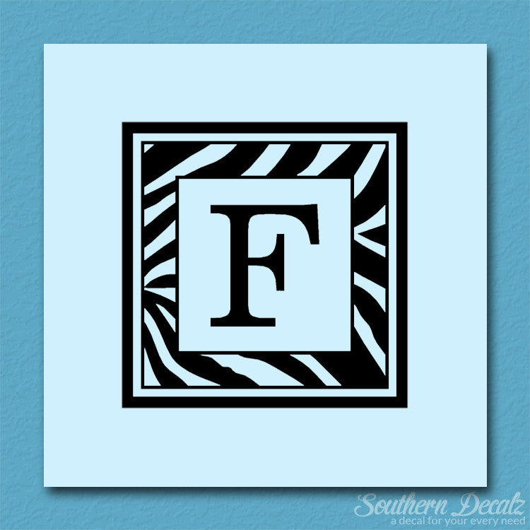 Zebra Decorative F Initial