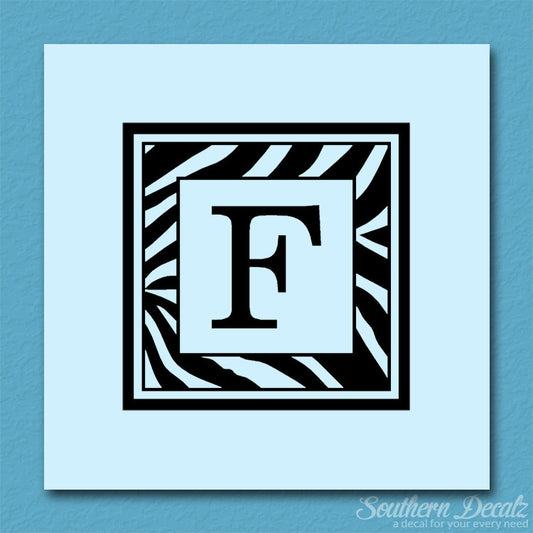 Zebra Decorative F Initial