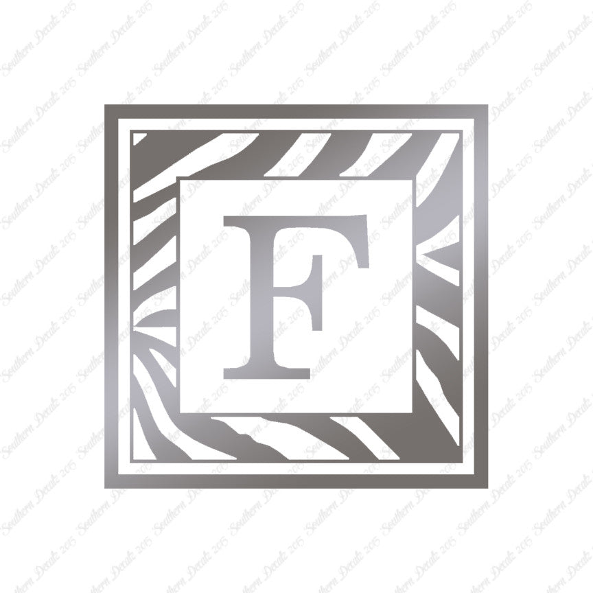 Zebra Decorative F Initial