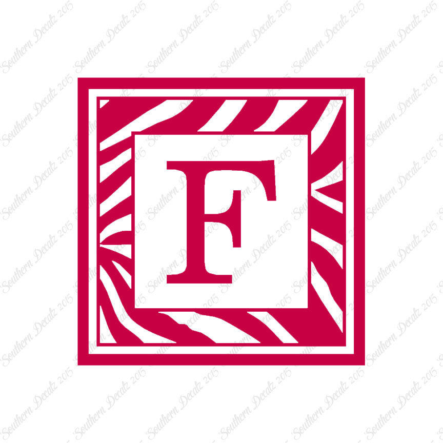 Zebra Decorative F Initial