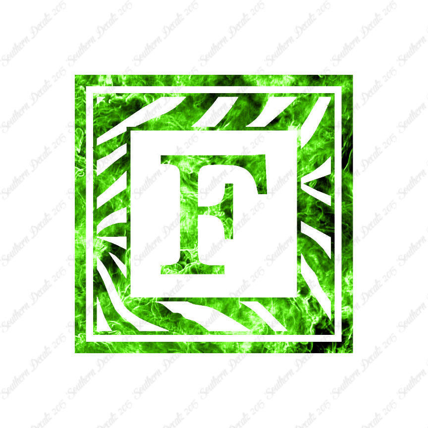 Zebra Decorative F Initial