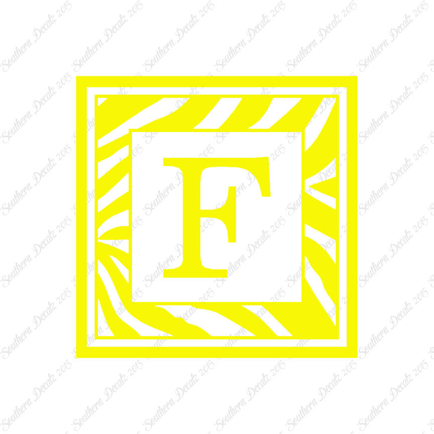 Zebra Decorative F Initial