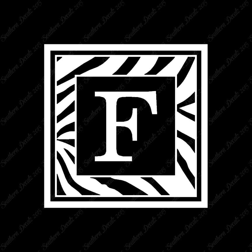 Zebra Decorative F Initial