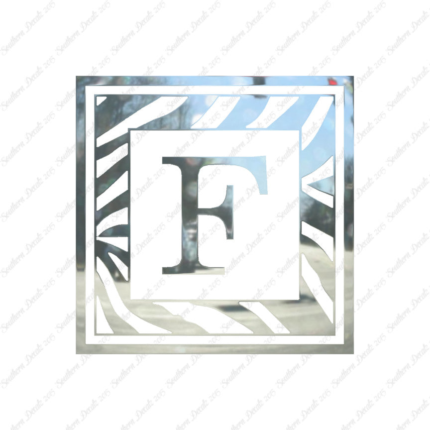 Zebra Decorative F Initial