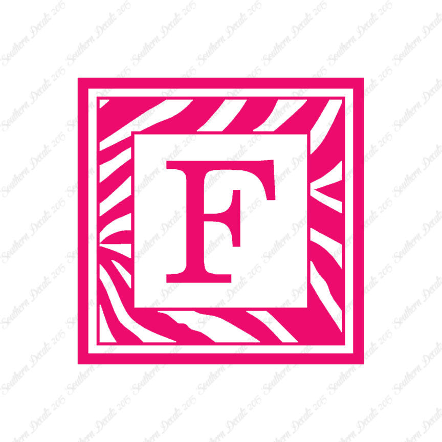 Zebra Decorative F Initial