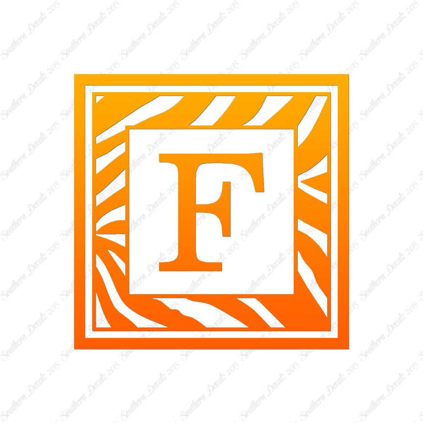 Zebra Decorative F Initial