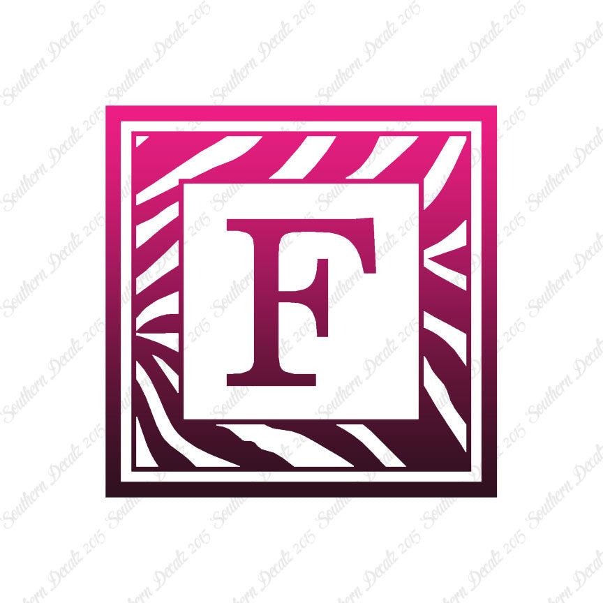 Zebra Decorative F Initial