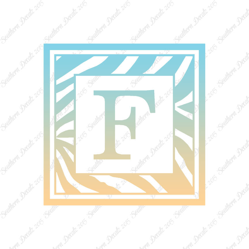 Zebra Decorative F Initial