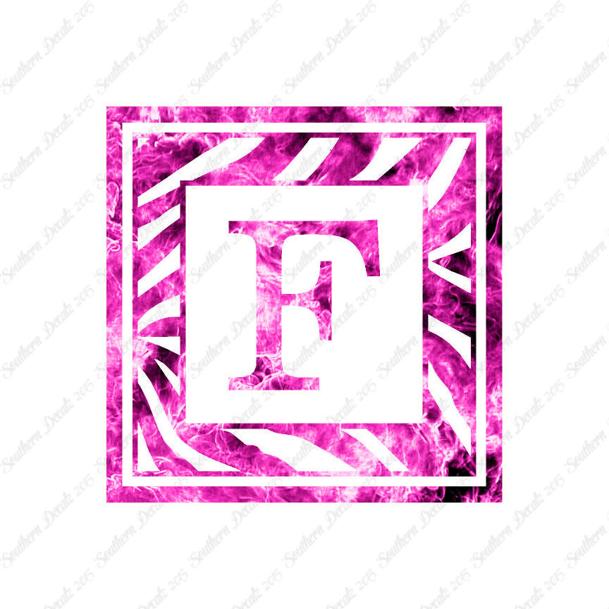 Zebra Decorative F Initial