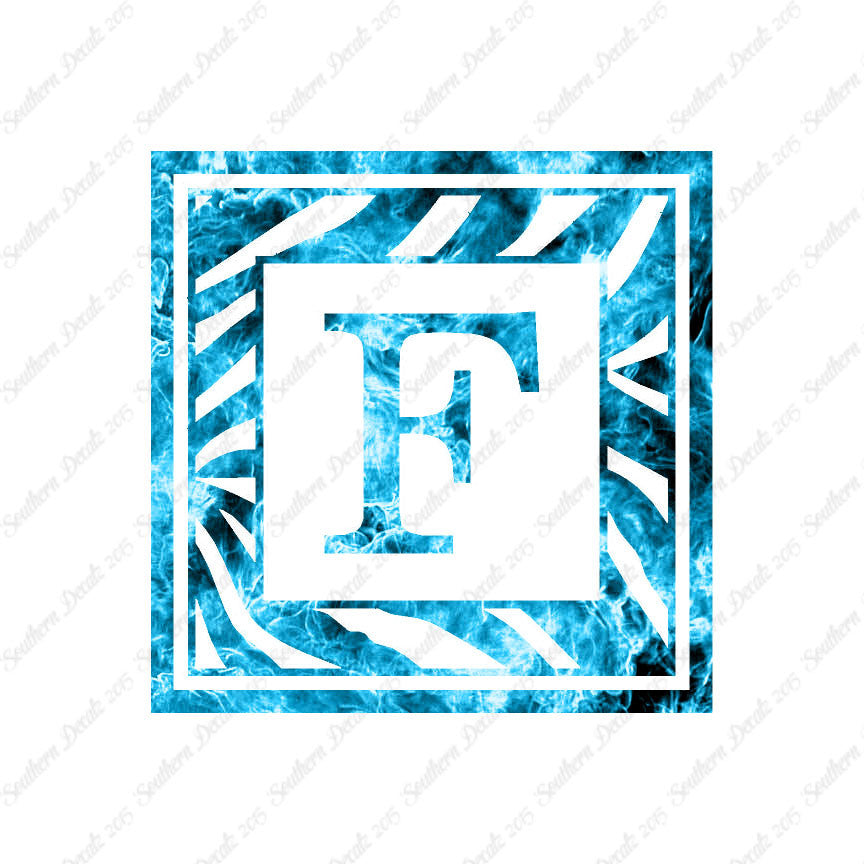 Zebra Decorative F Initial