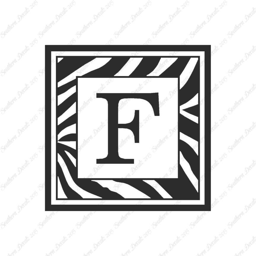 Zebra Decorative F Initial