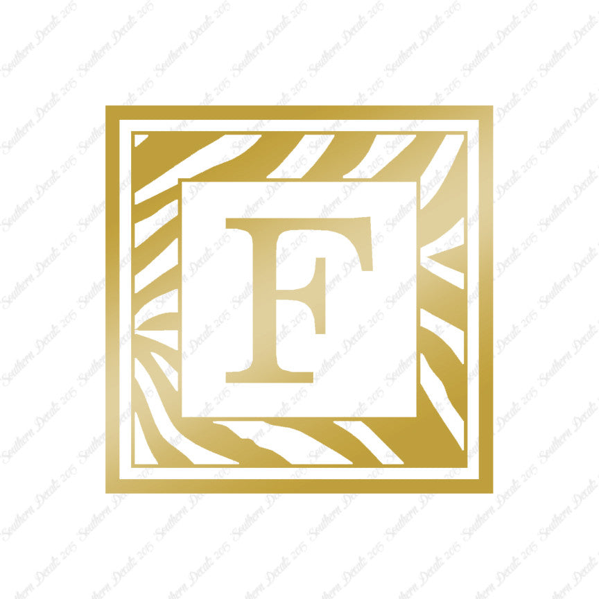 Zebra Decorative F Initial