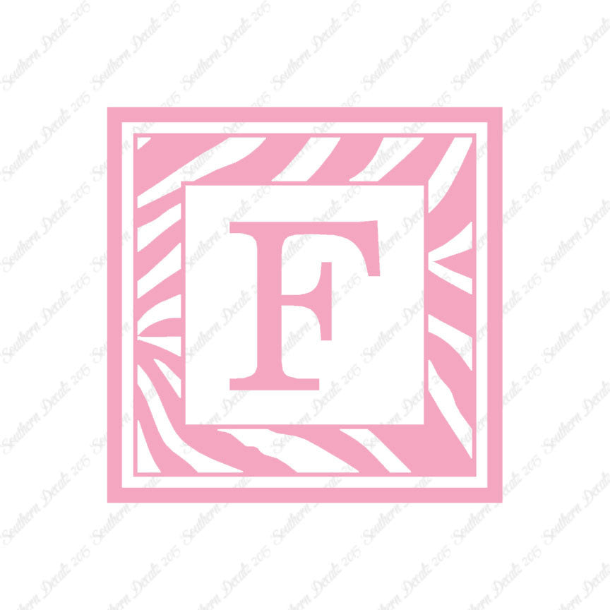 Zebra Decorative F Initial