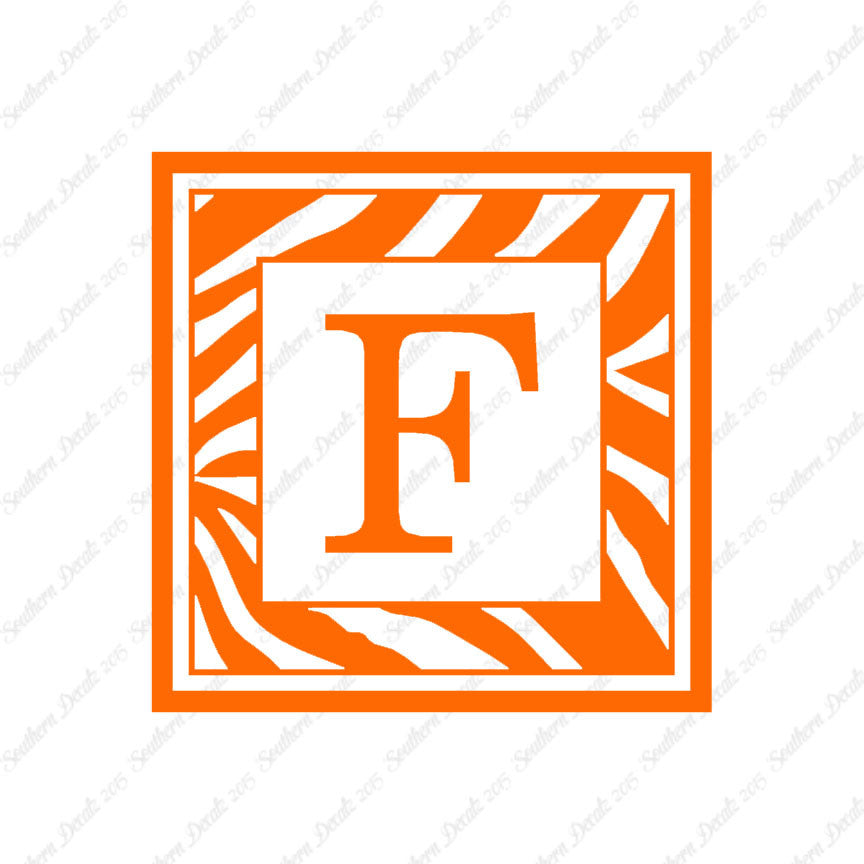 Zebra Decorative F Initial