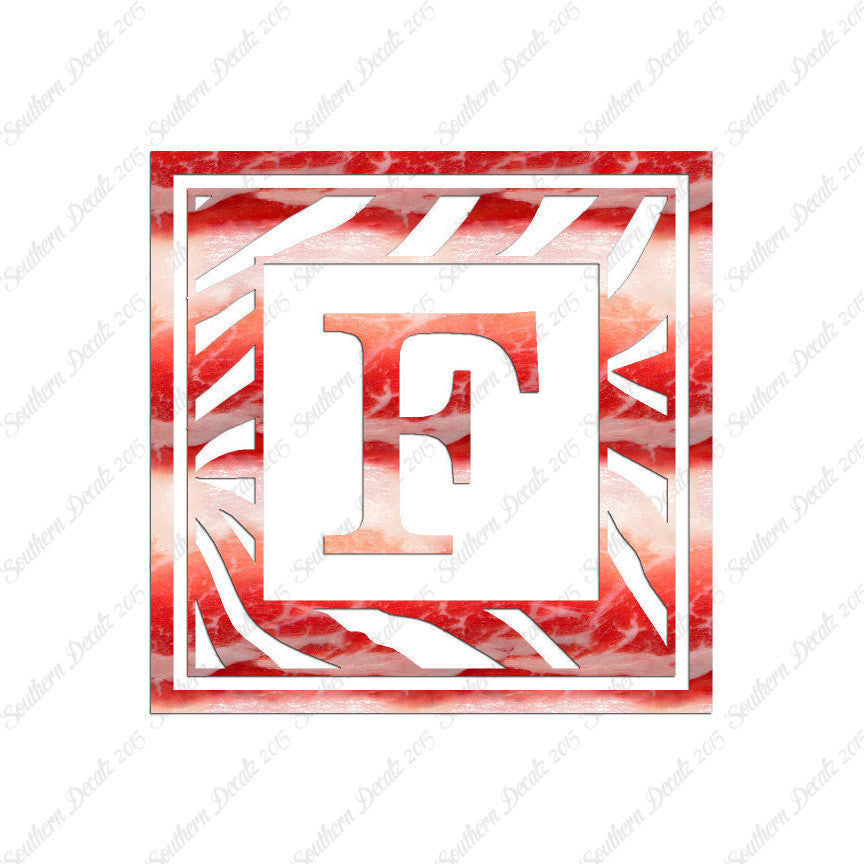 Zebra Decorative F Initial