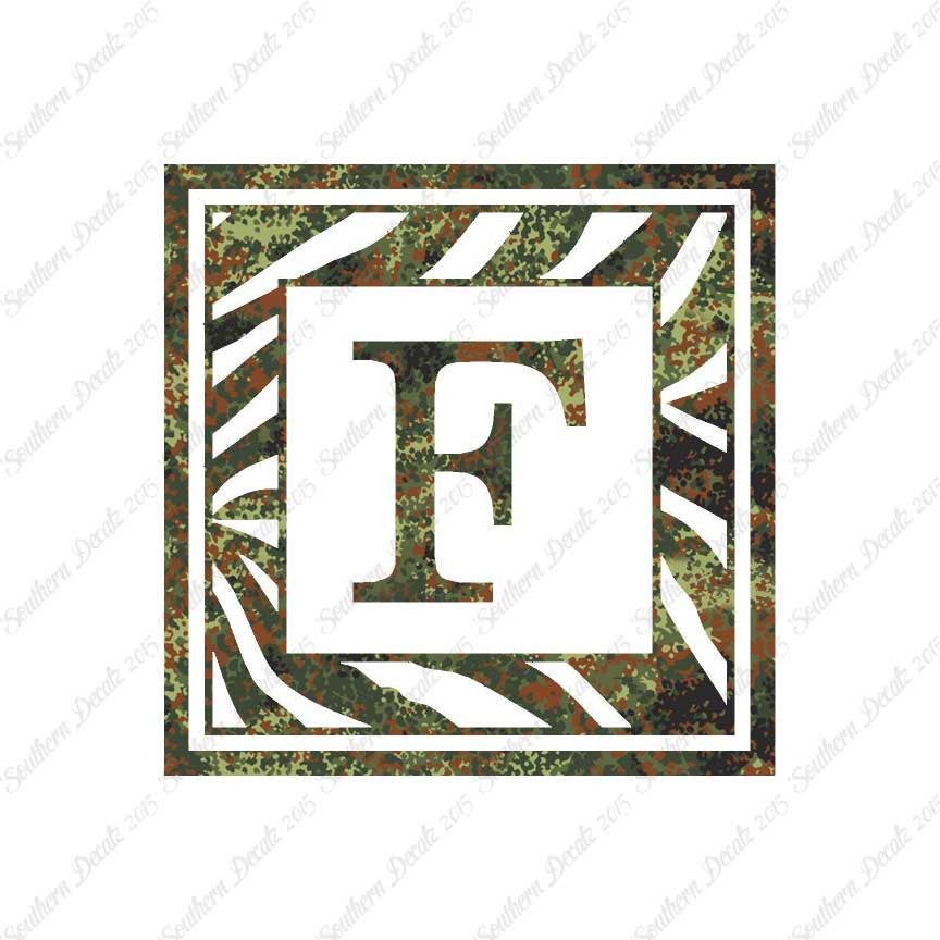 Zebra Decorative F Initial