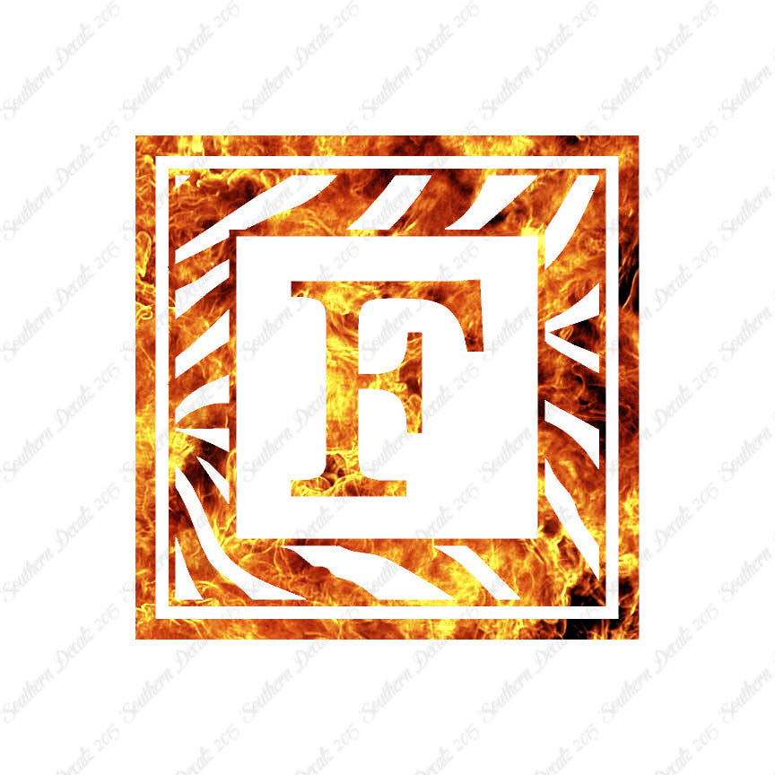 Zebra Decorative F Initial