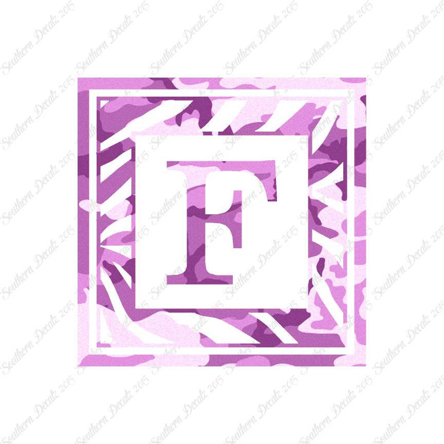 Zebra Decorative F Initial