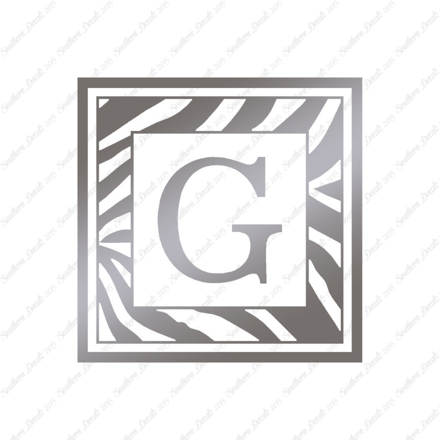 Zebra Decorative G Initial