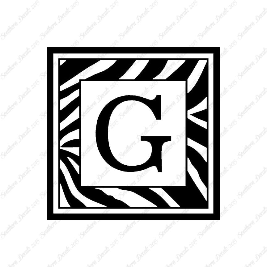 Zebra Decorative G Initial