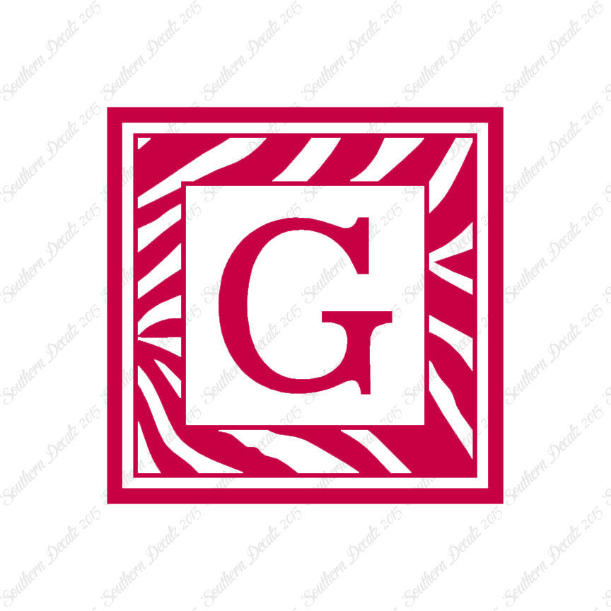 Zebra Decorative G Initial