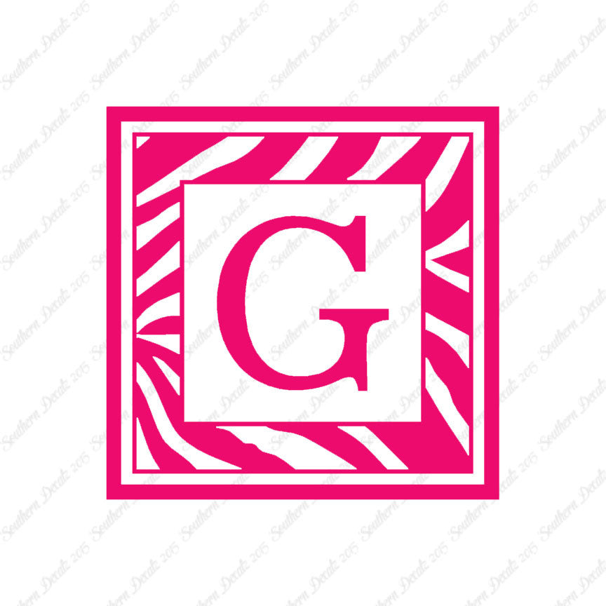 Zebra Decorative G Initial