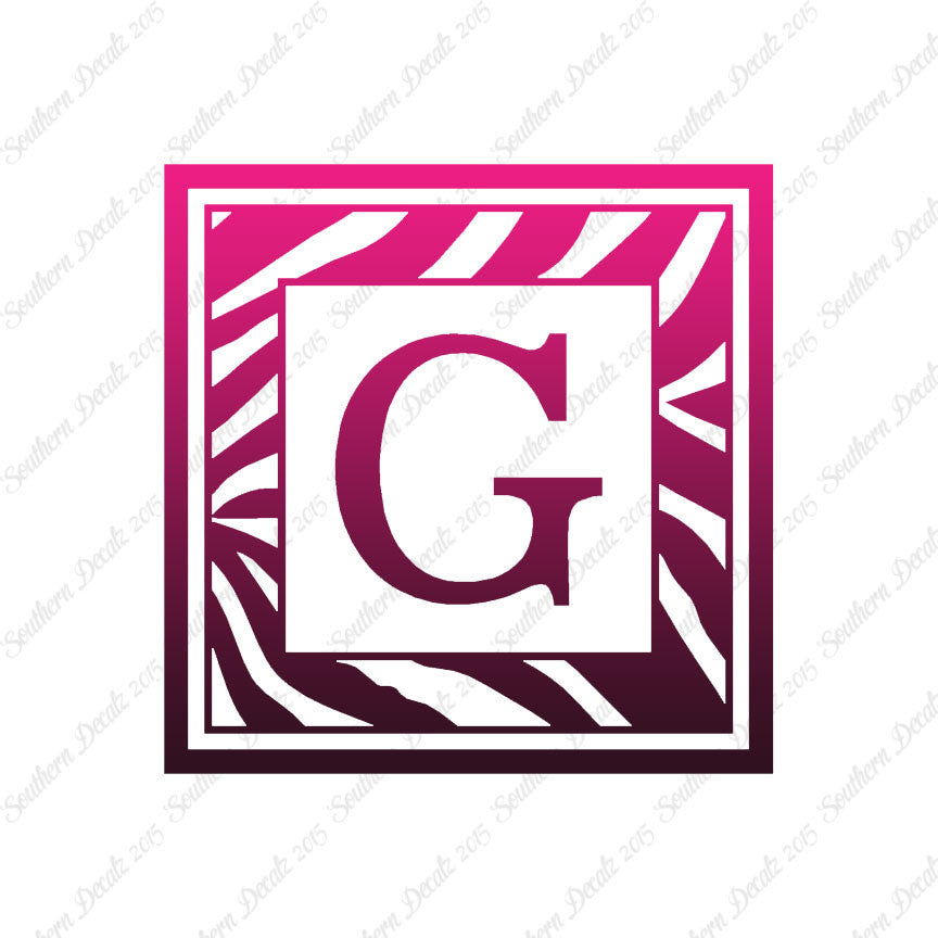 Zebra Decorative G Initial