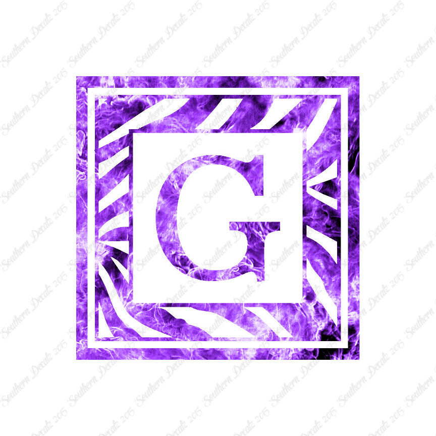 Zebra Decorative G Initial