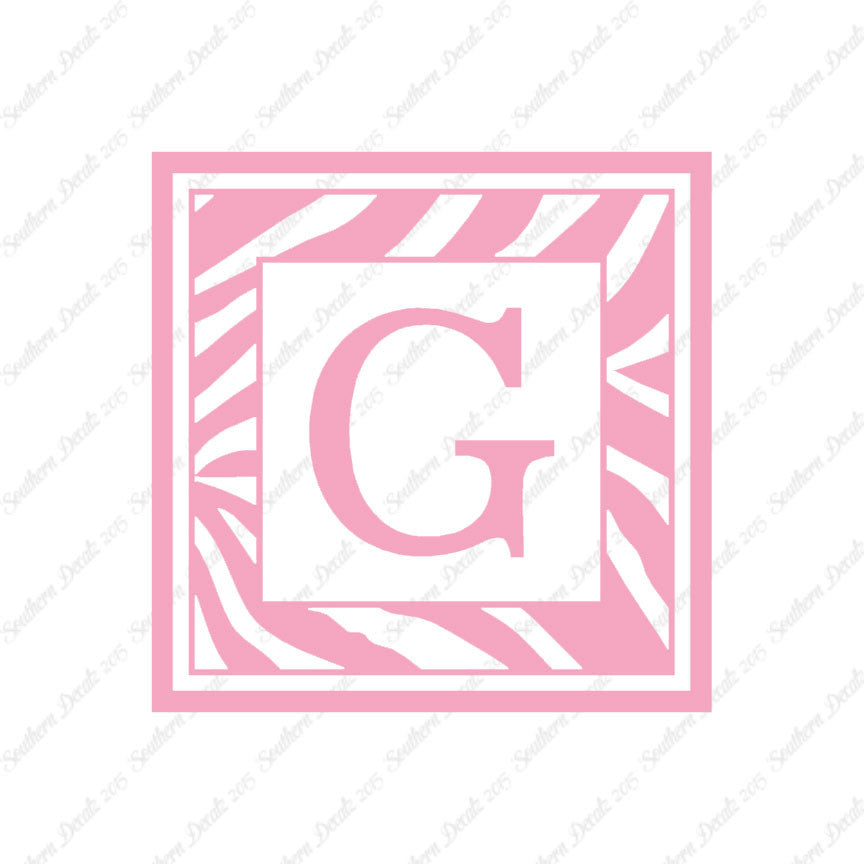 Zebra Decorative G Initial
