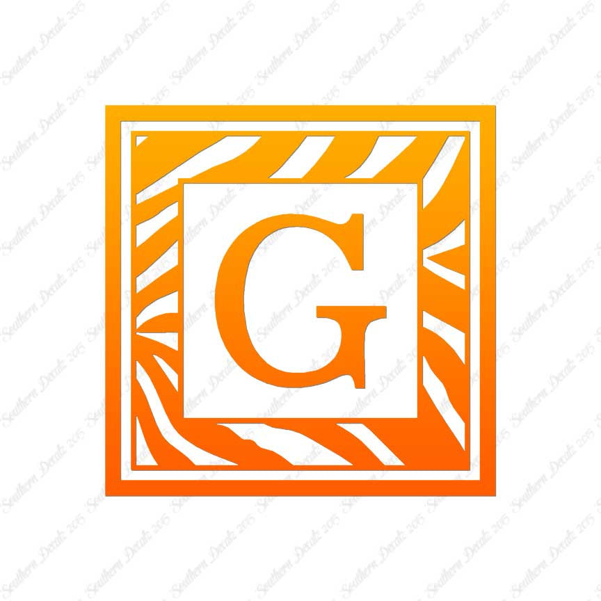 Zebra Decorative G Initial