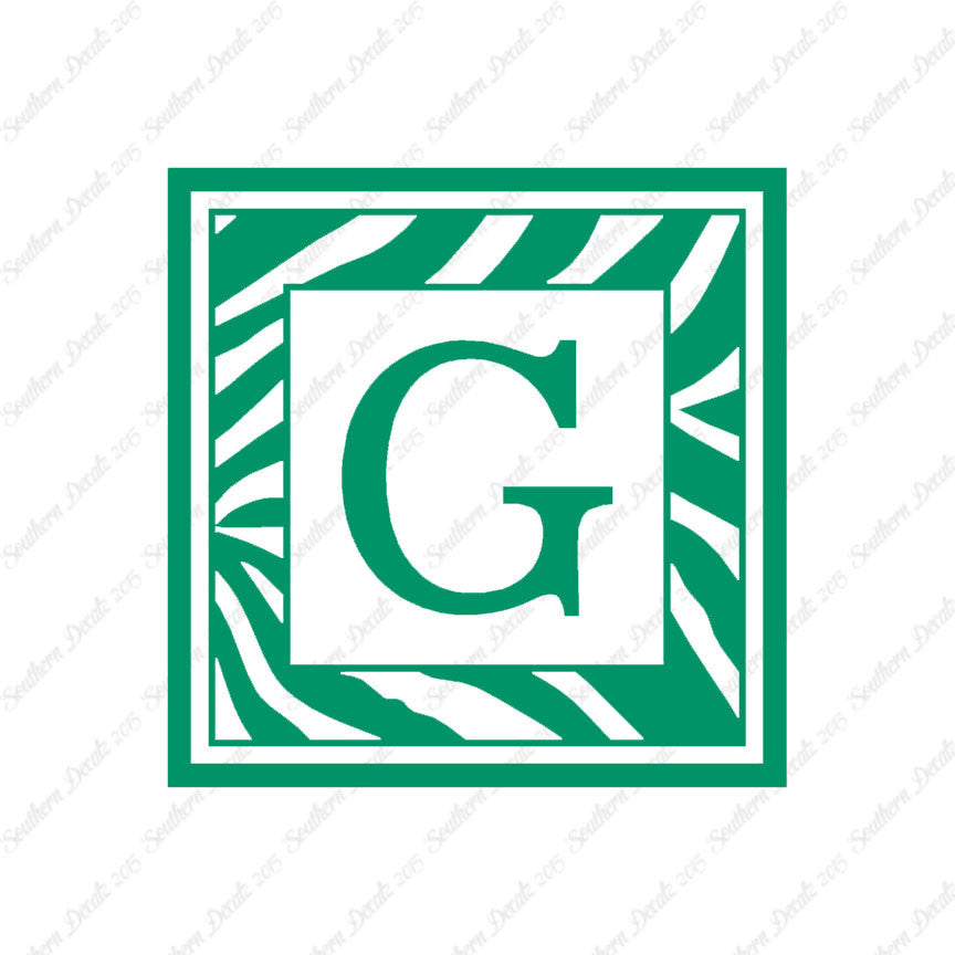 Zebra Decorative G Initial