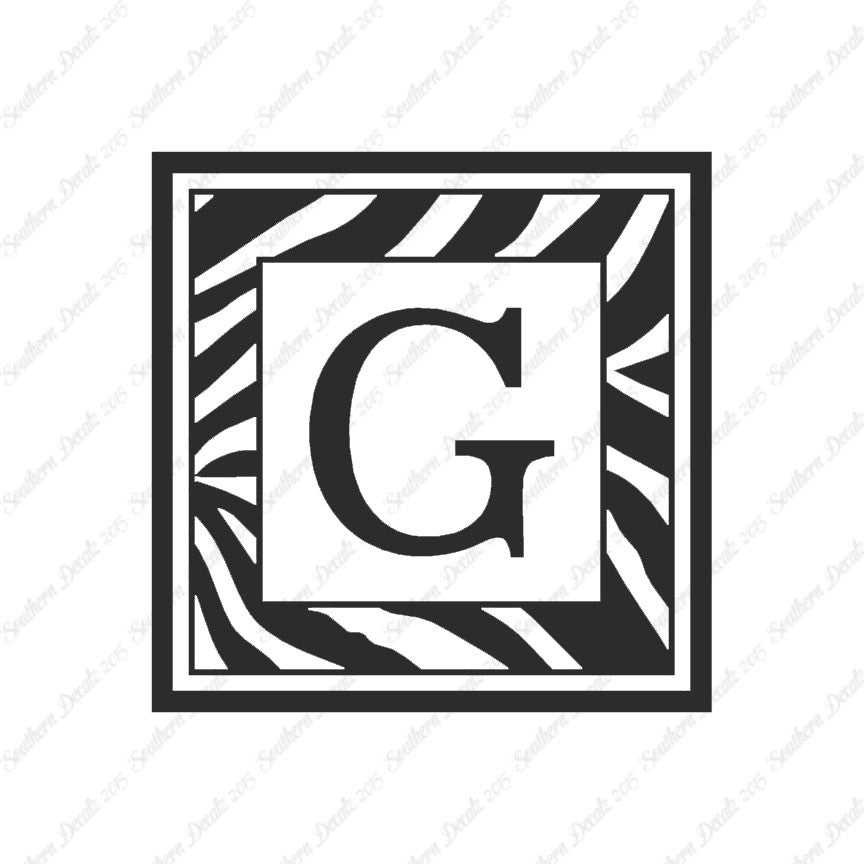 Zebra Decorative G Initial
