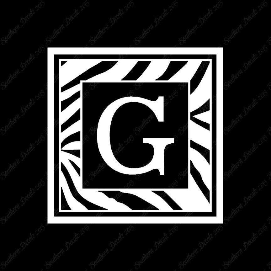 Zebra Decorative G Initial