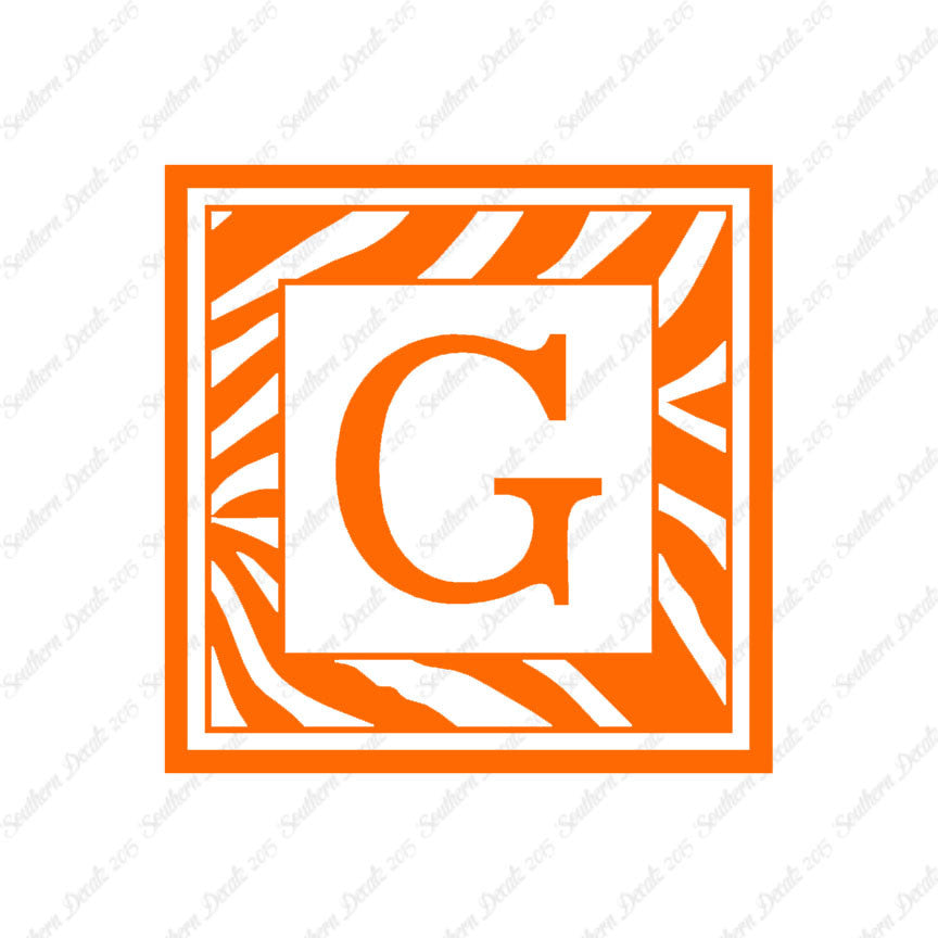 Zebra Decorative G Initial