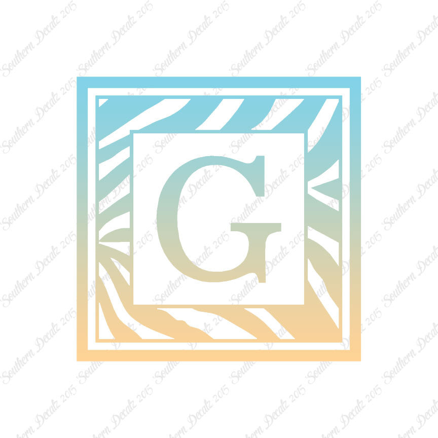 Zebra Decorative G Initial
