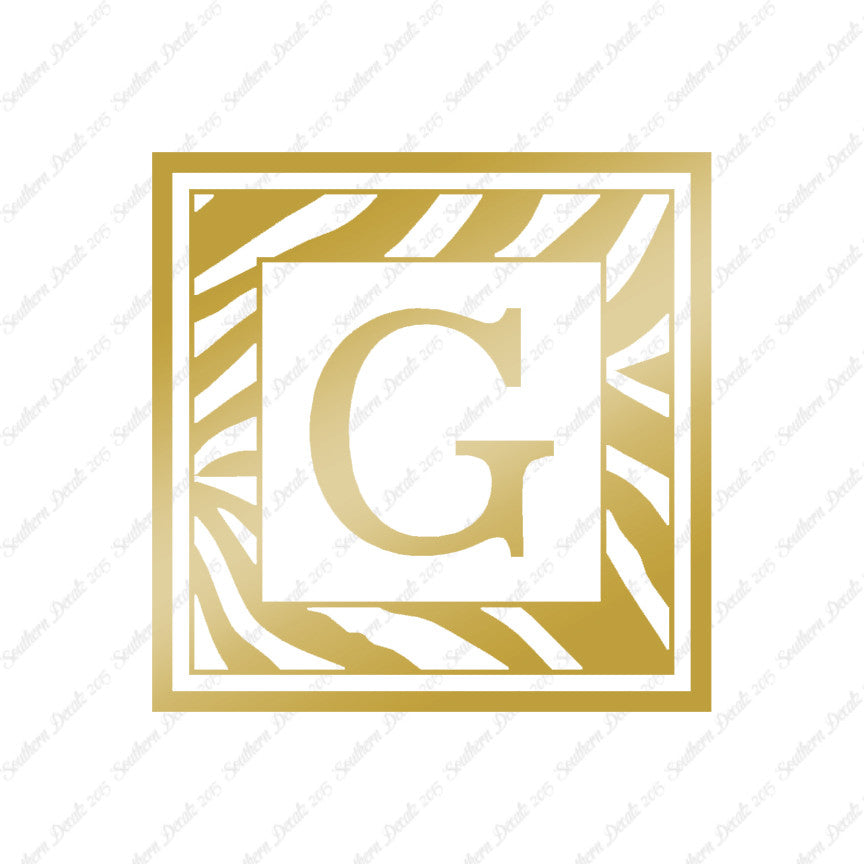Zebra Decorative G Initial