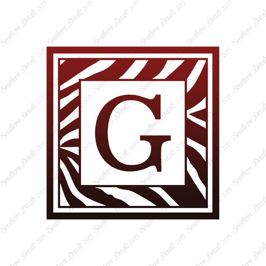 Zebra Decorative G Initial