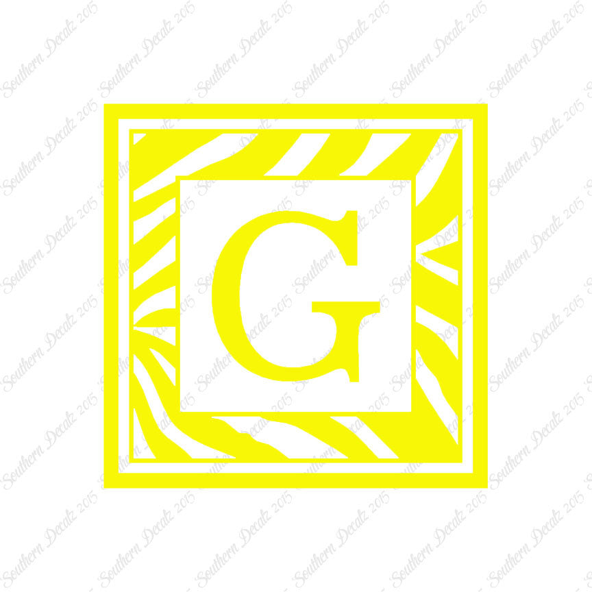 Zebra Decorative G Initial