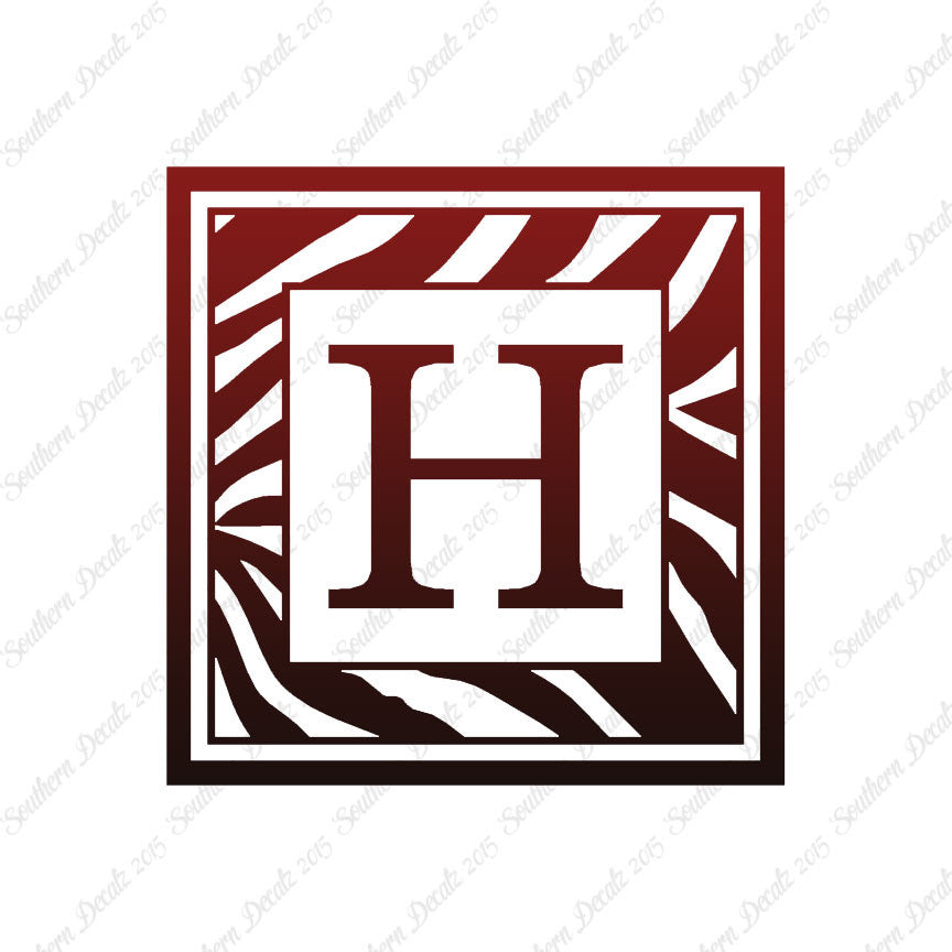 Zebra Decorative H Initial