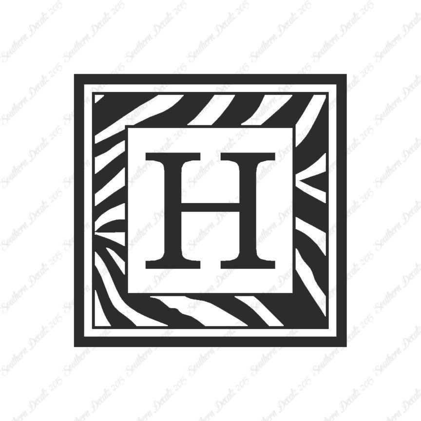 Zebra Decorative H Initial
