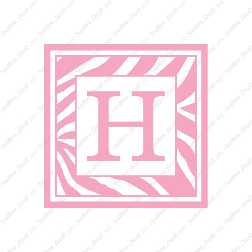 Zebra Decorative H Initial
