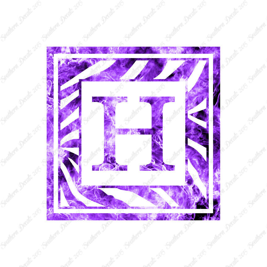 Zebra Decorative H Initial