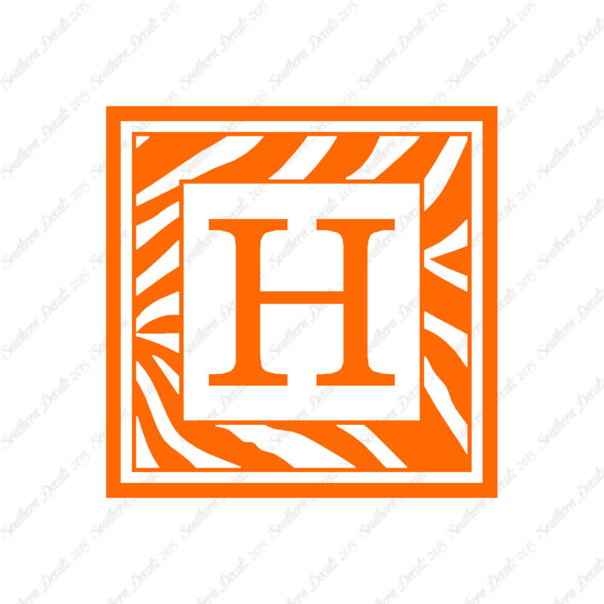 Zebra Decorative H Initial