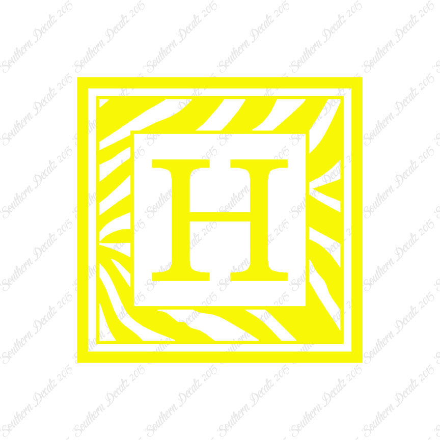 Zebra Decorative H Initial