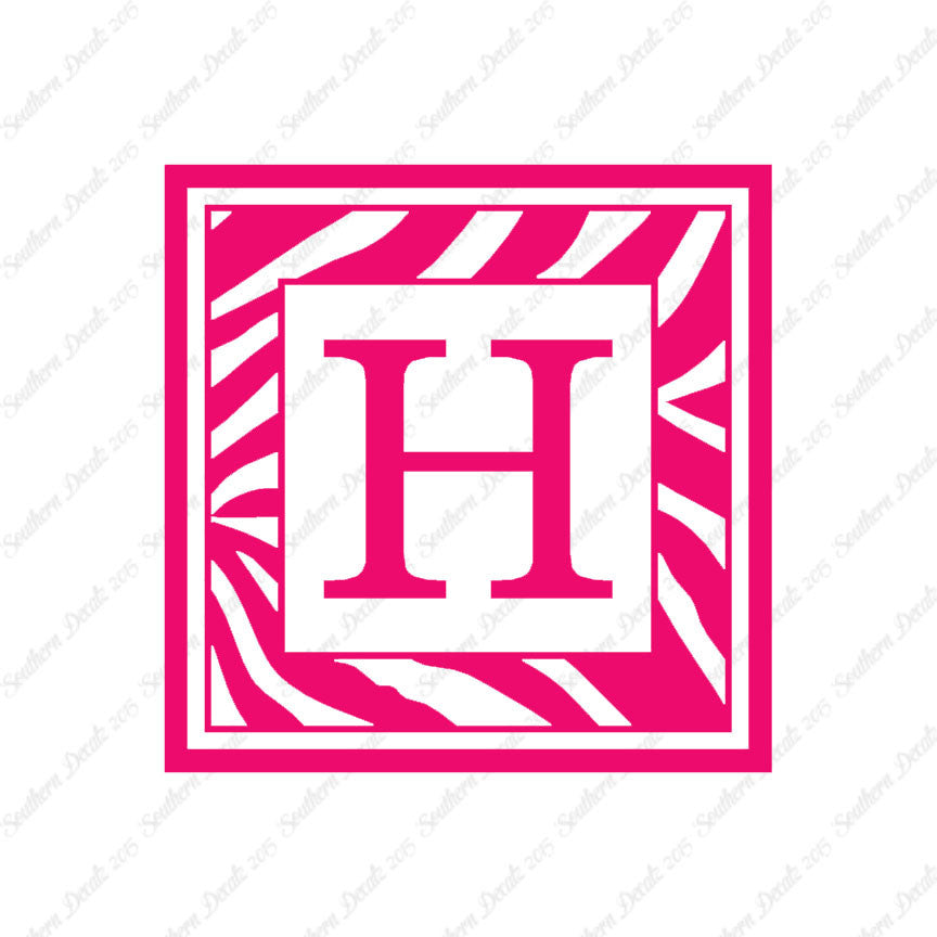 Zebra Decorative H Initial
