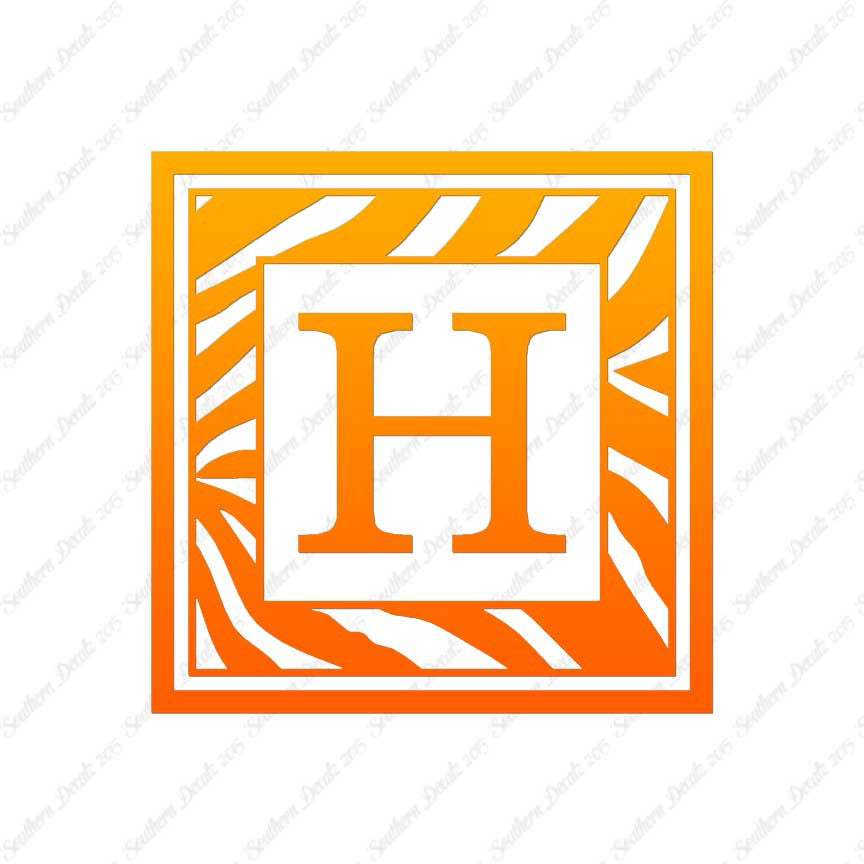 Zebra Decorative H Initial